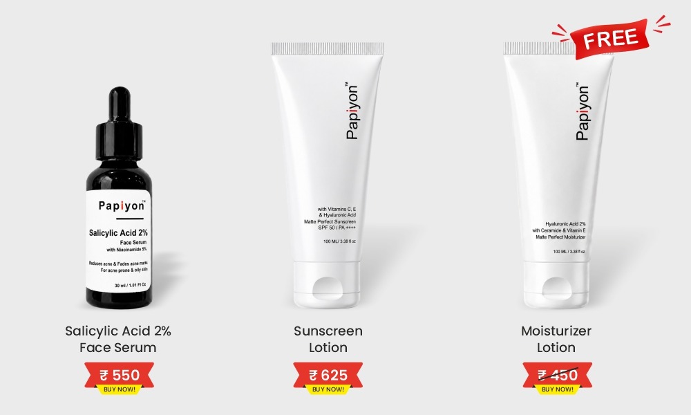 Buy Salicylic acid 2% Serum + Sunscreen Lotion Get Moisturizing Lotion Free
